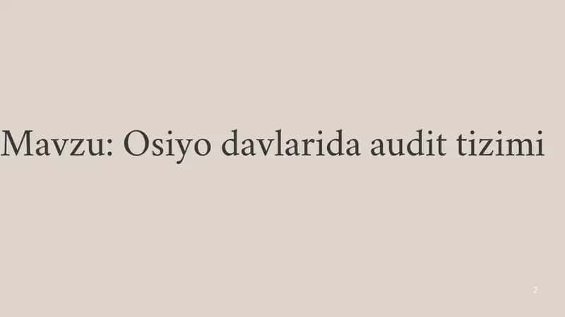 osiyo davlatlarida audit tizimi 1