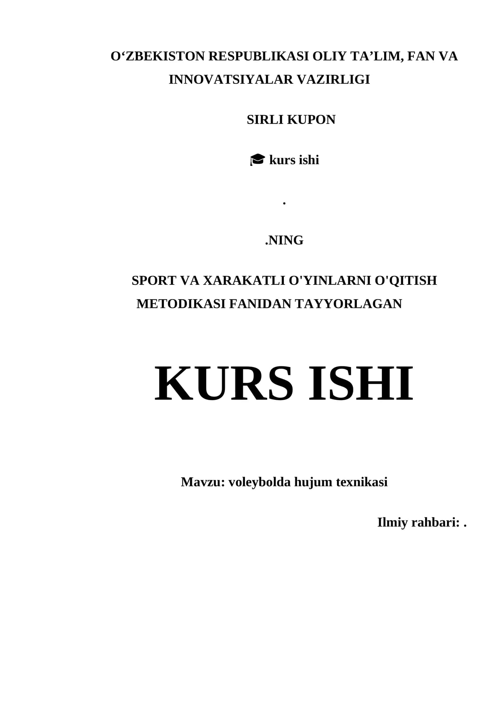 VOLEYBOLDA HUJUM TEXNIKASI KURSI 1