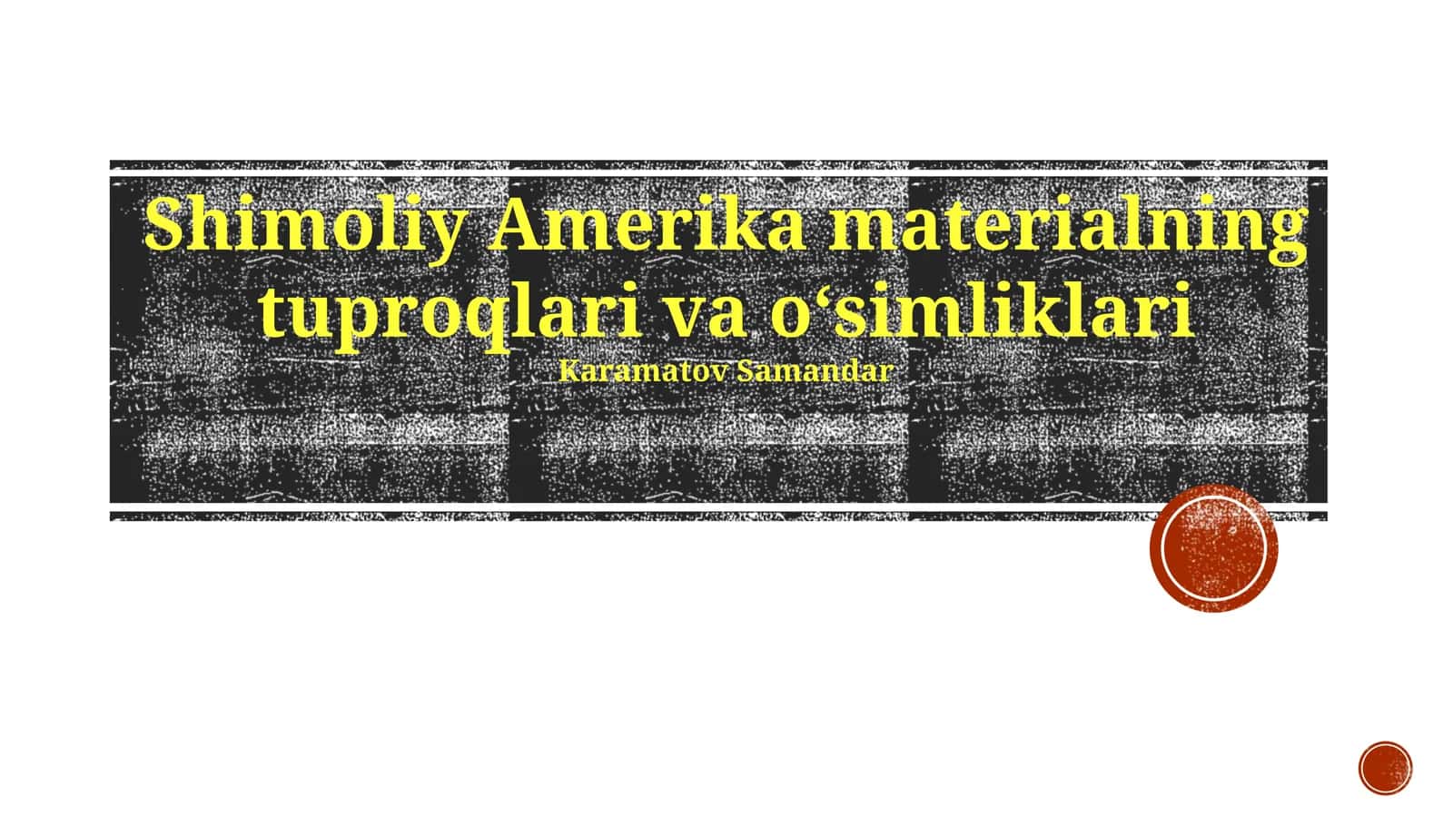 Shimoliy Amerika materialning tuproqlari va oʻsimliklari 1