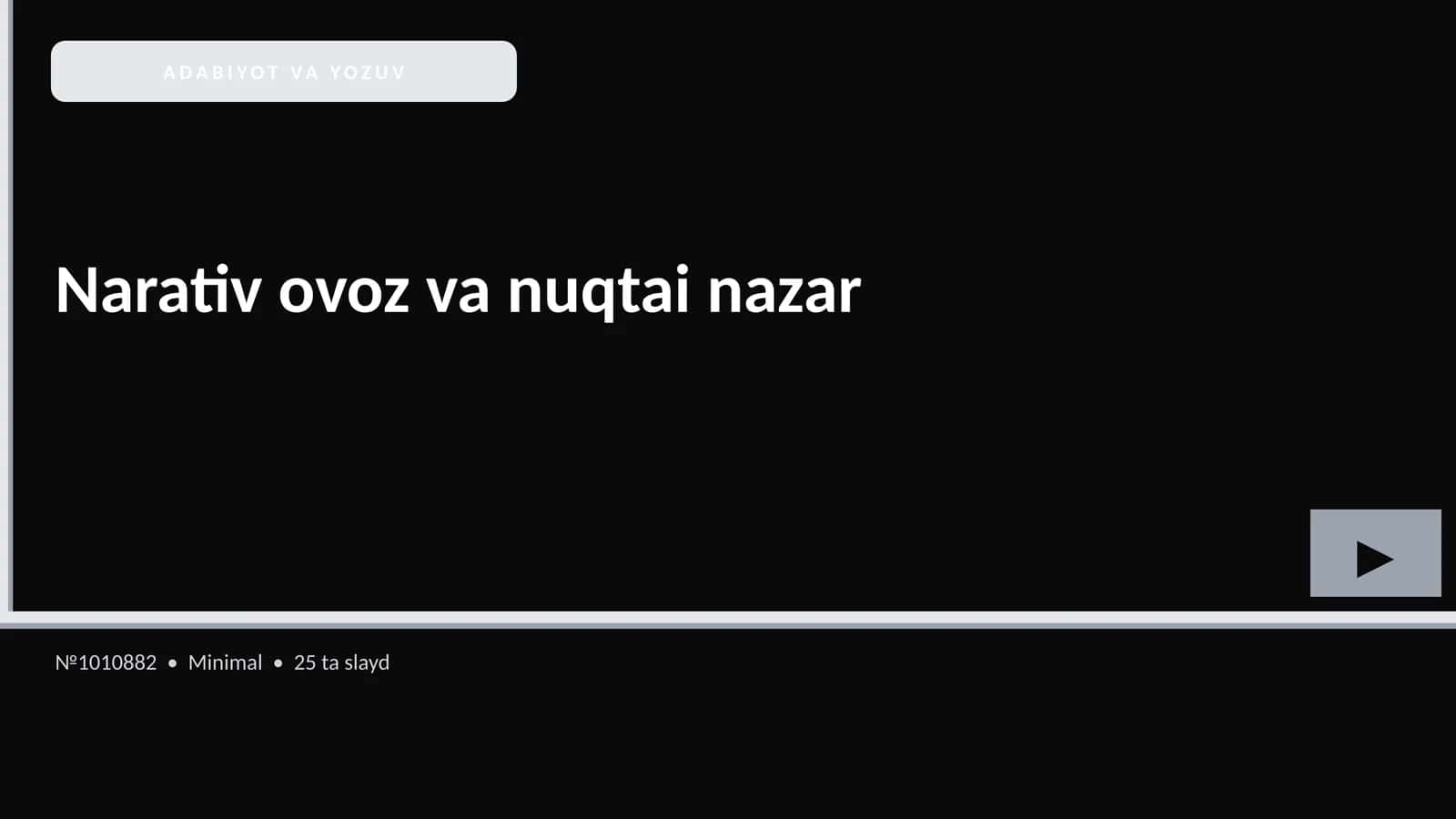Narativ ovoz va nuqtai nazar 1
