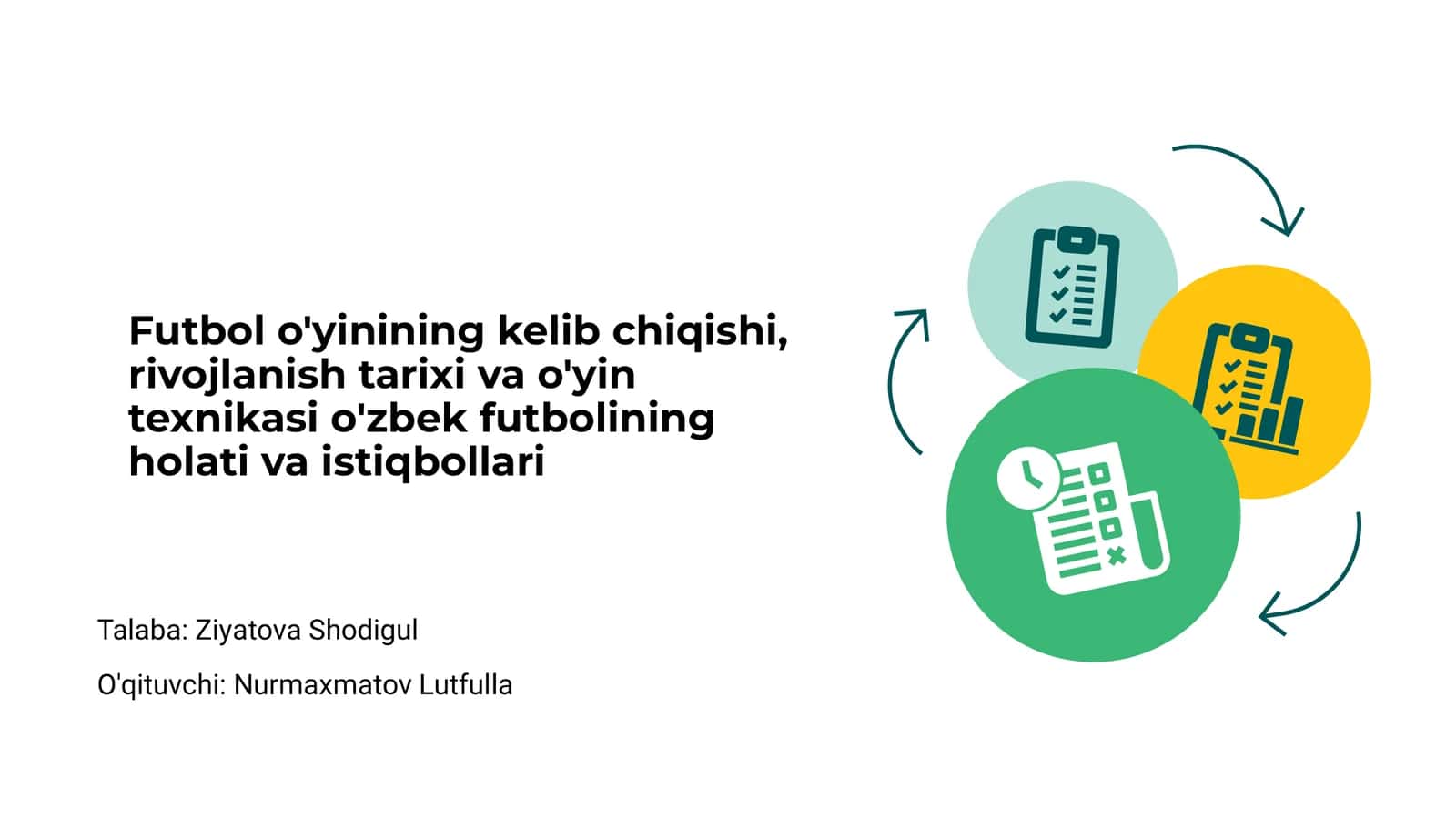 Futbol o'yinining kelib chiqishi, rivojlanish tarixi va o'yin texnikasi o'zbek futbolining holati va istiqbollari 1