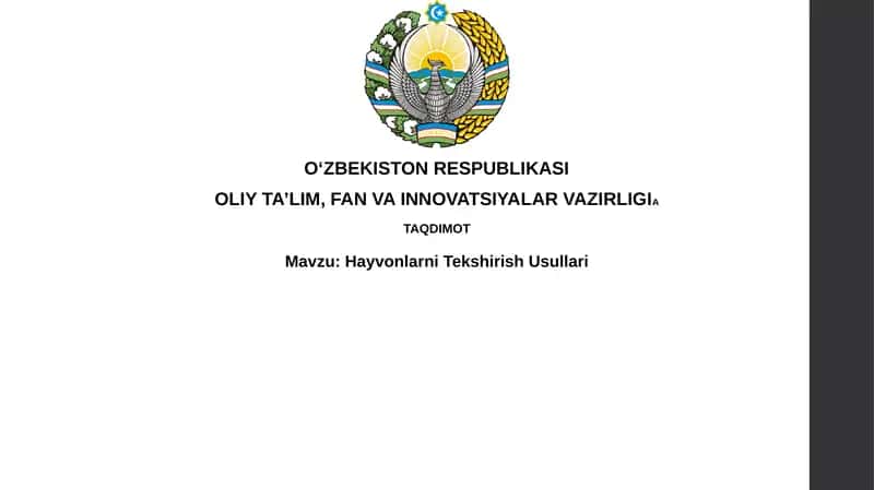 Hayvonlarni Tekshirish Usullari 1