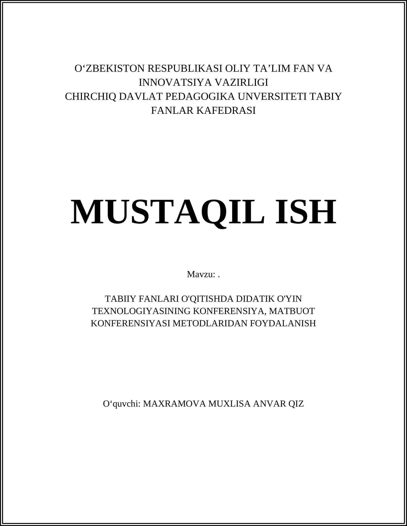 Didaktik o'yin texnologiyasi 1