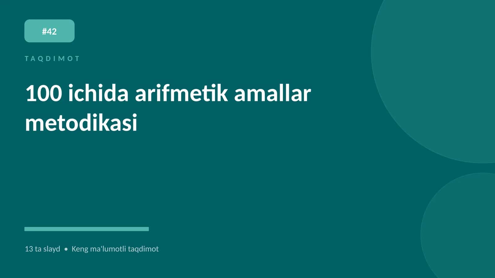 100 ichida arifmetik amallar metodikasi 1