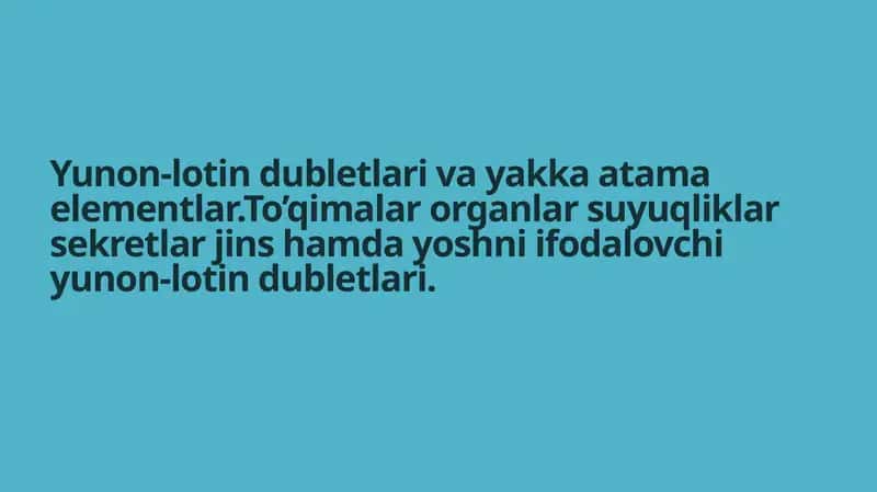 Yunon-lotin dubletlari va yakka atama elementlar 1