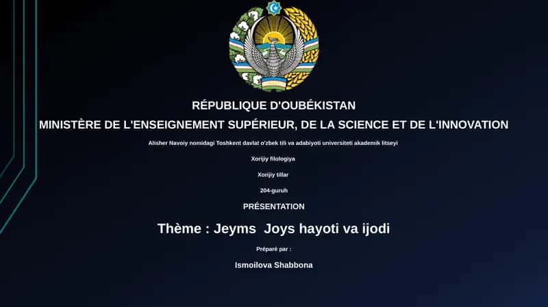 Jeyms Joys hayoti va ijodi 1