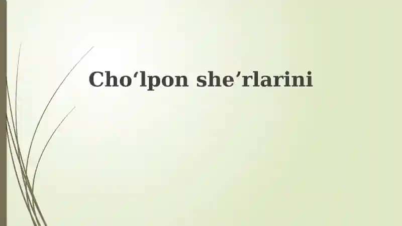Cholpon: Hayoti va ijodi