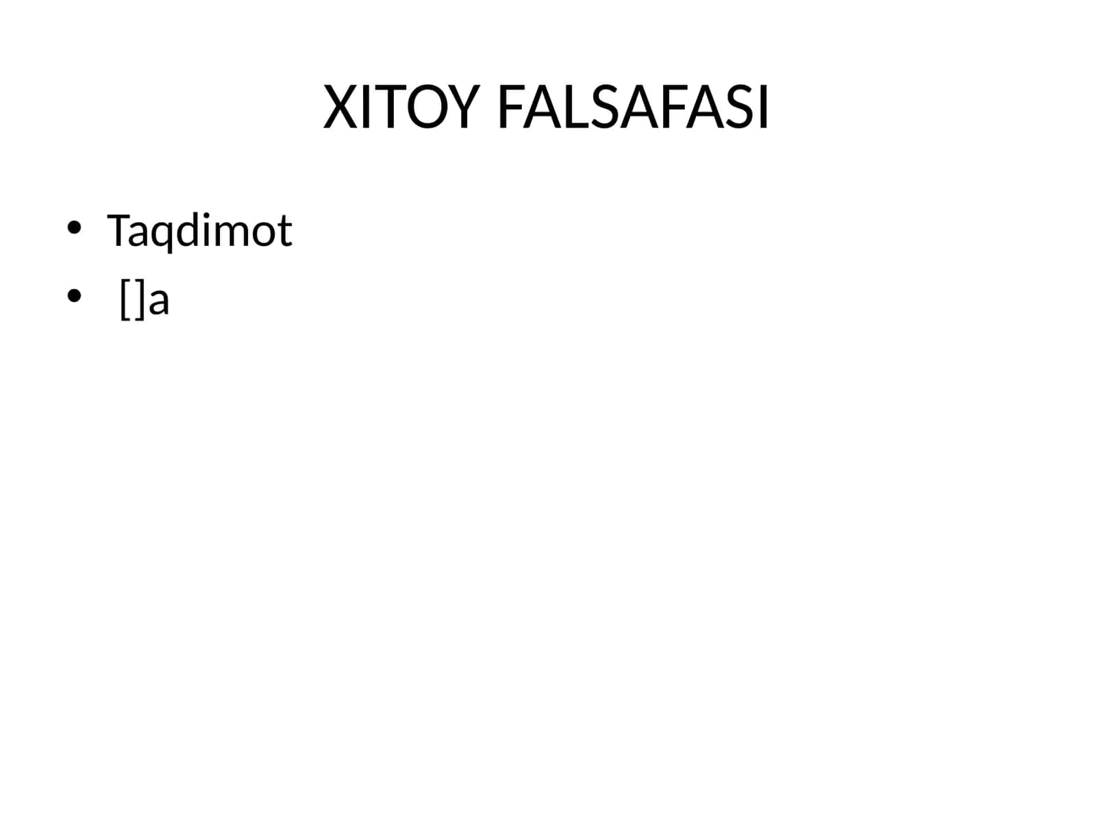 XITOY FALSAFASI 1