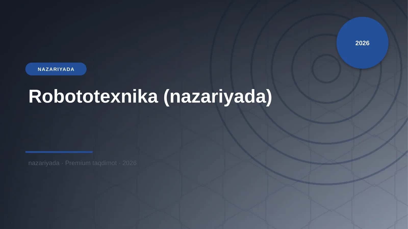 Robototexnika (nazariyada) 1