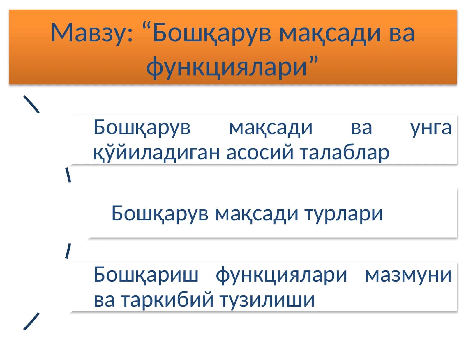 “Бошқарув мақсади ва функциялари” 1