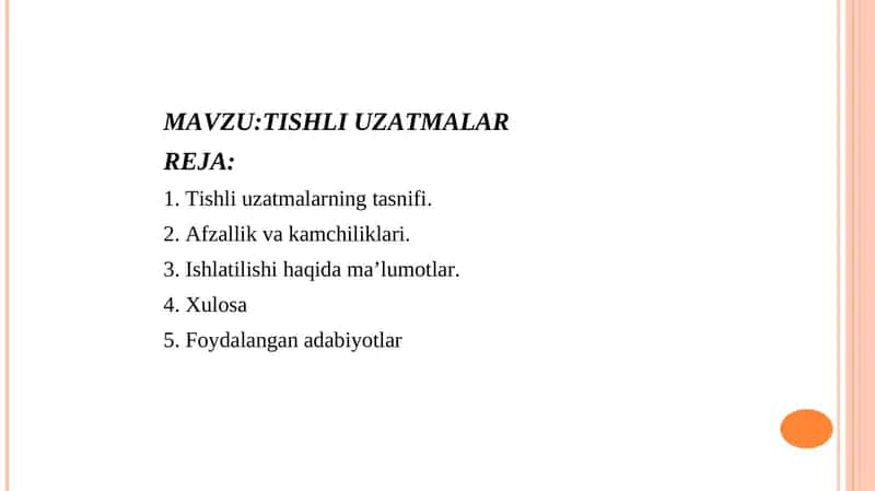 TISHLI UZATMALAR 1