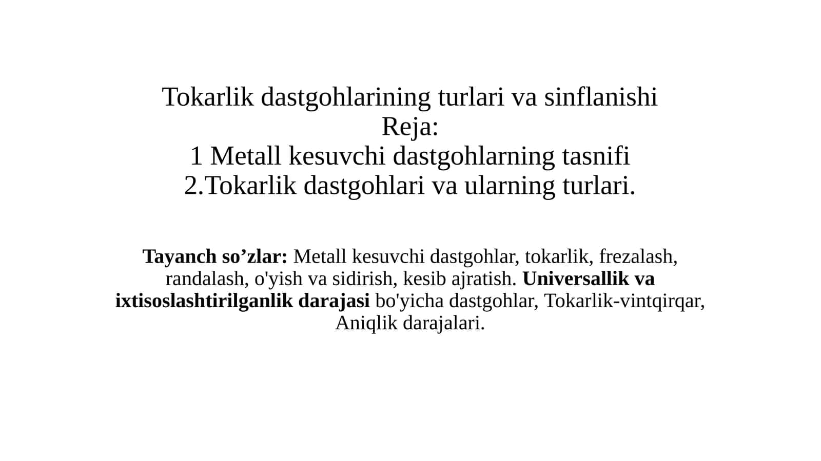 Metallkesuvchi dastgohlar 1
