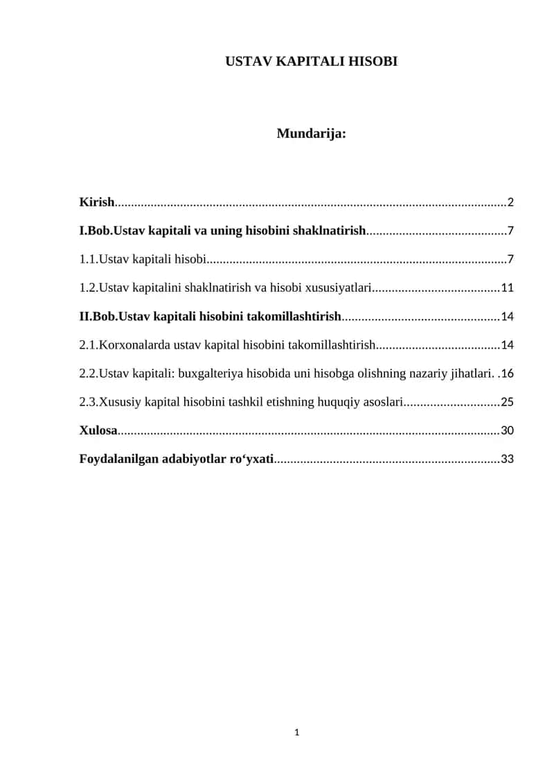USTAV KAPITALI HISOBI 1