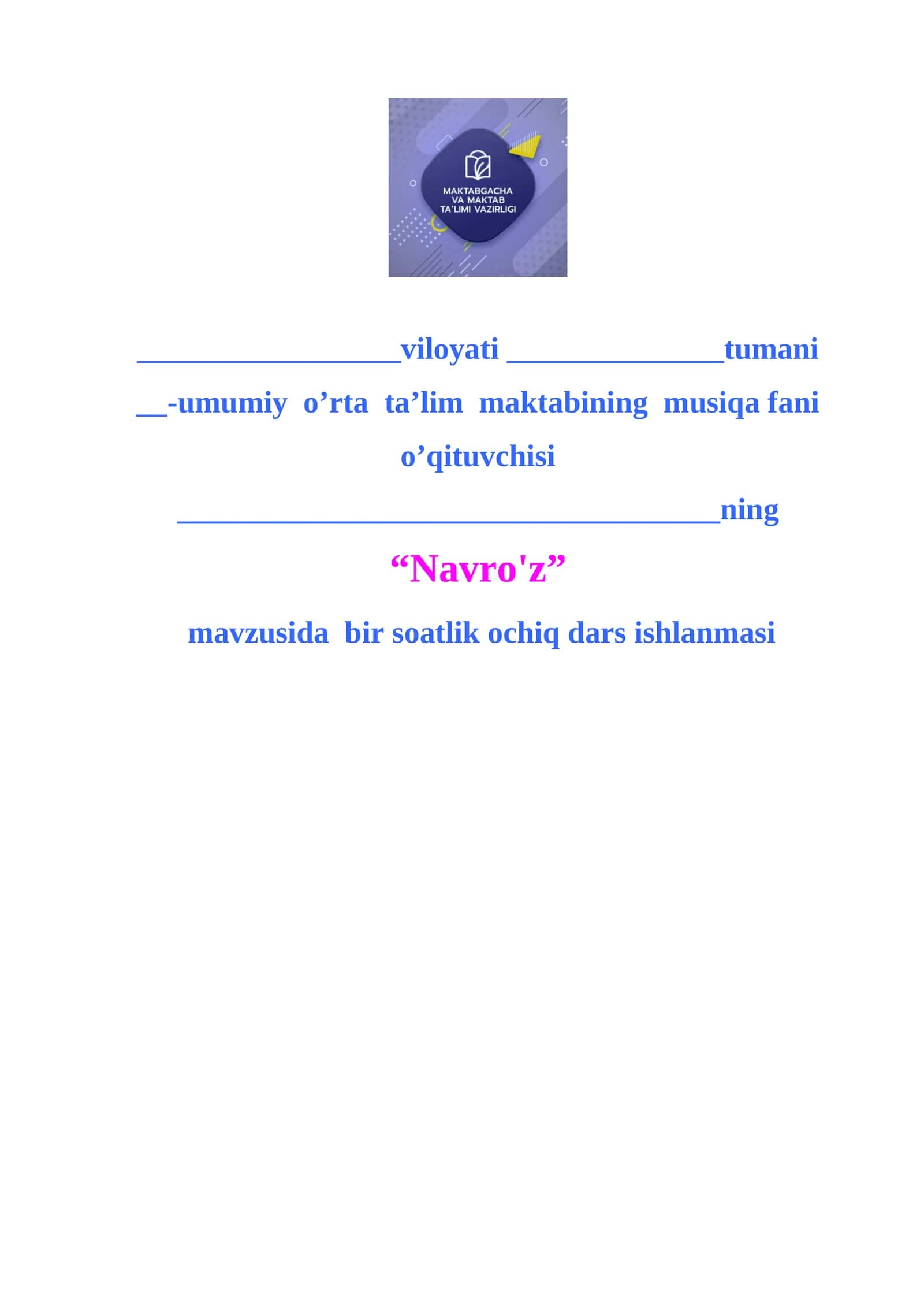 4-sinf Musiqa Navro'z 1