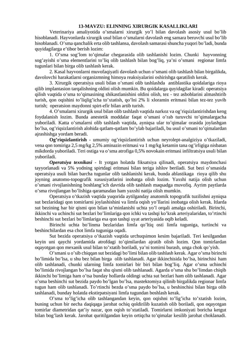 ELINNING XIRURGIK KASALLIKLARI 1