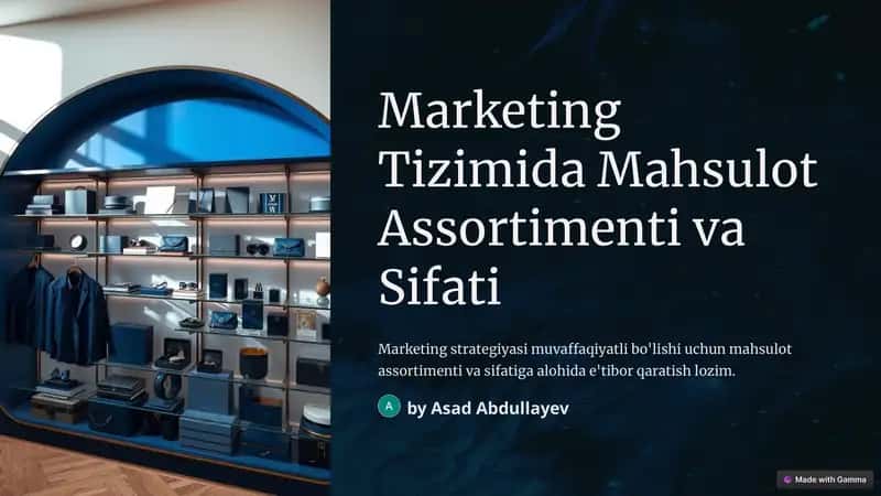 Mahsulot Assortimenti va Sifati 1