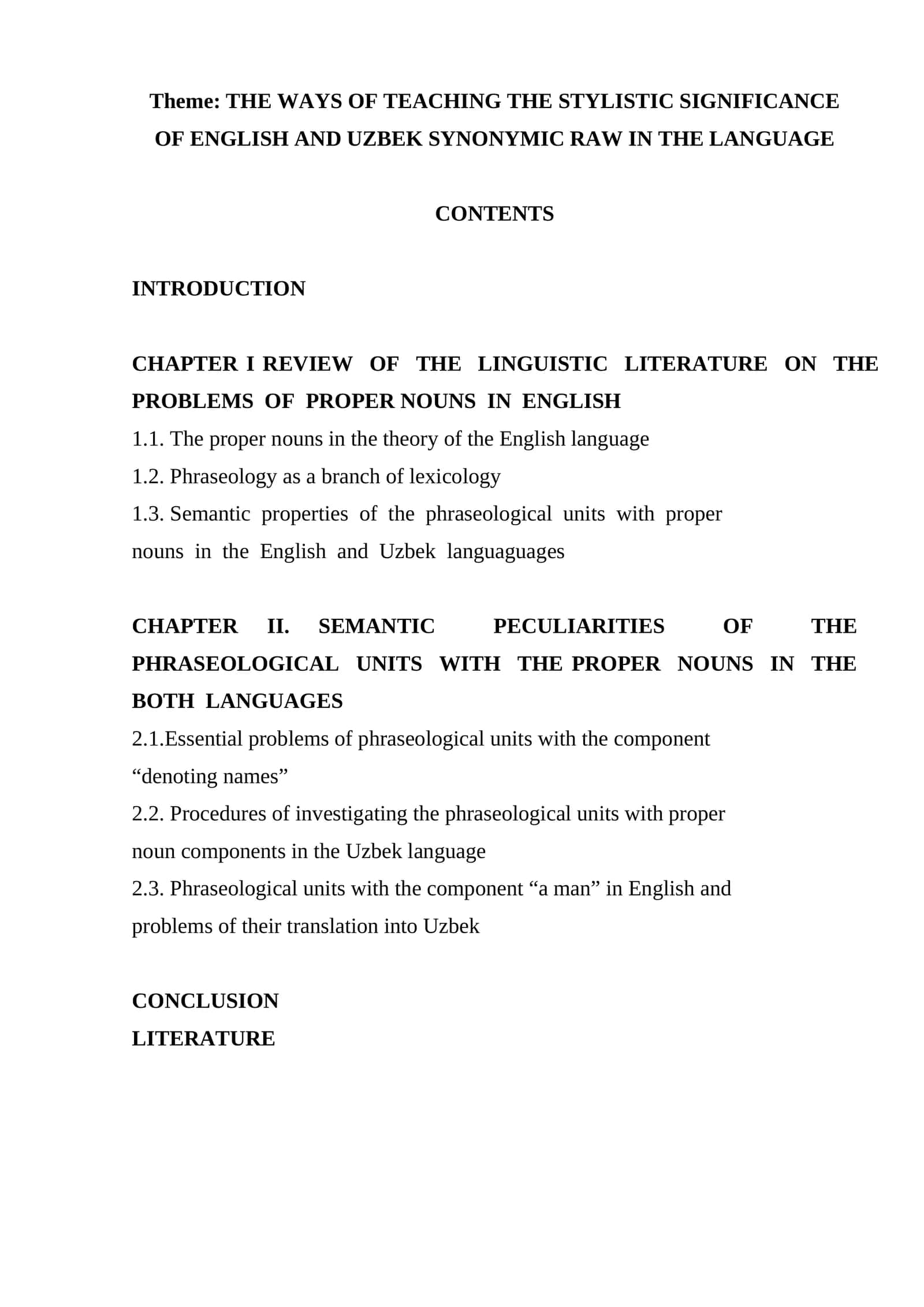 The Ways of Teaching the Stylistic Significance of English and Uzbek Synonymic Raw in the Language 1