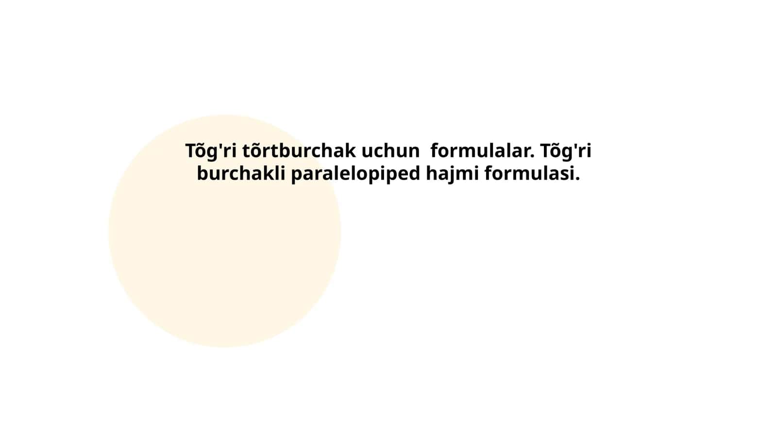 To'g'ri to'rtburchak uchun formulalar 1