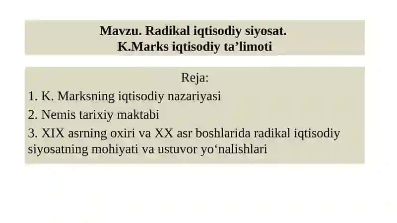 Radikal iqtisodiy siyosat