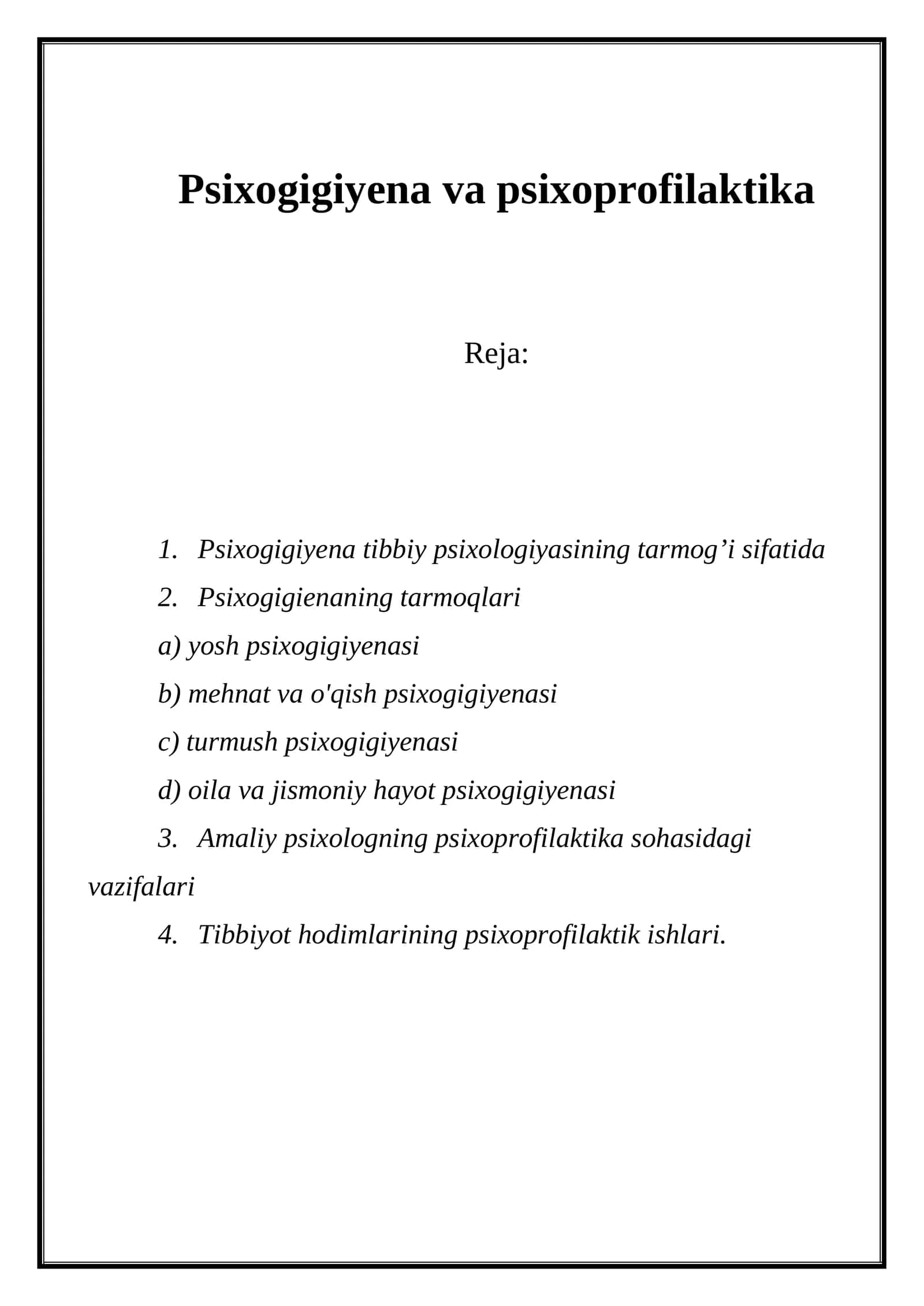 Psixogigiyena va psixoprofilaktika 1