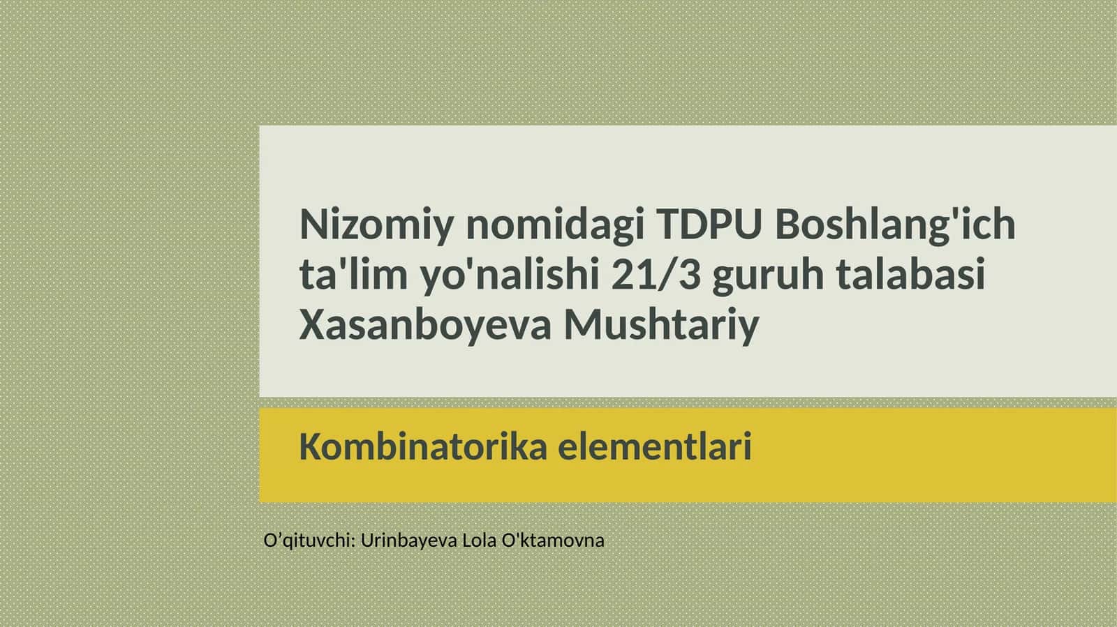 Kombinatorika elementlari 1