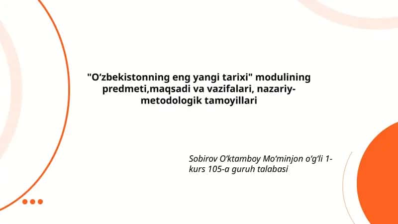 Oʻzbekistonning eng yangi tarixi 1
