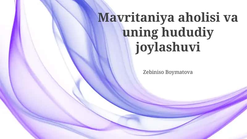 Mavritaniya aholisi va uning hududiy joylashuvi 1