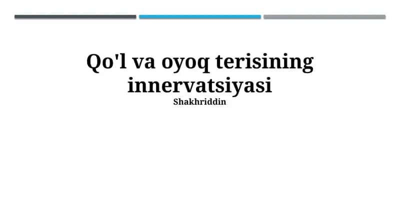 Qo'l va oyoq terisining innervatsiyasi 1
