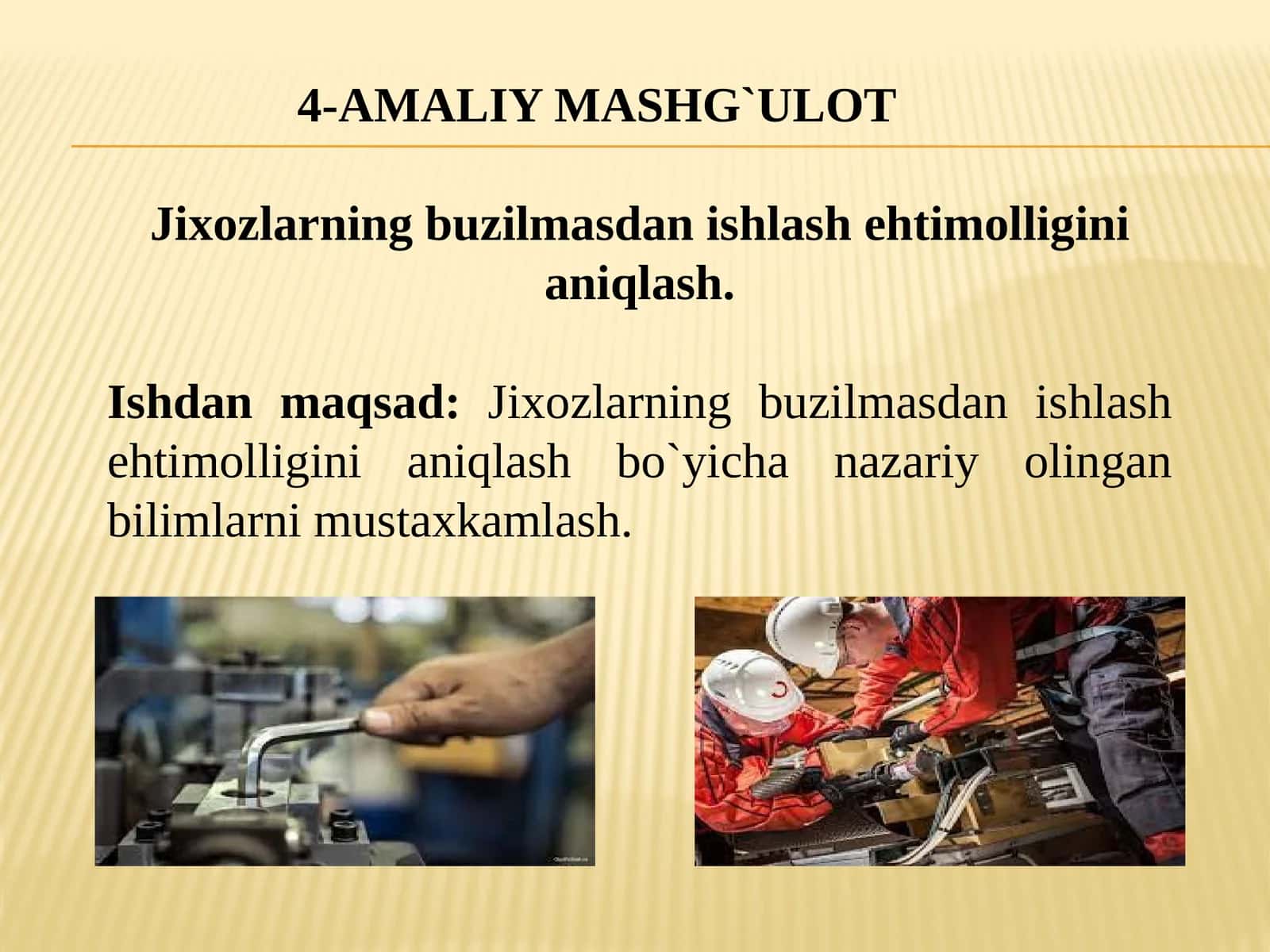 Jiхozlarning buzilmasdan ishlash ehtimolligini aniqlash 1