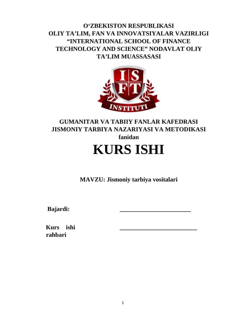 Jismoniy tarbiya vositalari 1