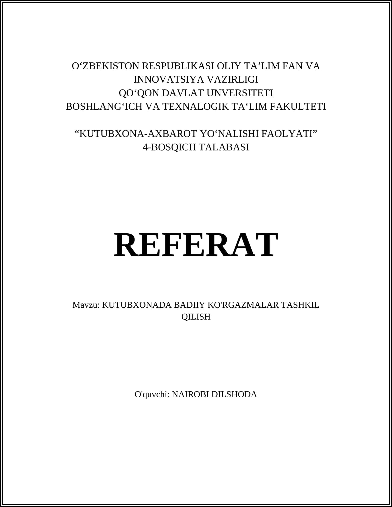 KUTUBXONADA BADIIY KO'RGAZMALAR TASHKIL QILISH 1