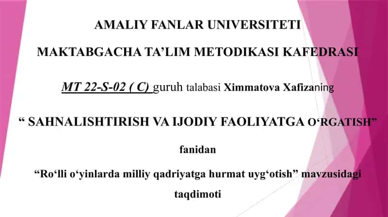 Roʻlli oʻyinlarda milliy qadriyatga hurmat uygʻotish 1