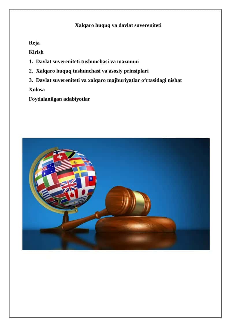 Xalqaro huquq va davlat suvereniteti 1