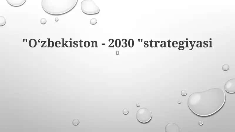 Oʻzbekiston - 2030 "strategiyasi 1