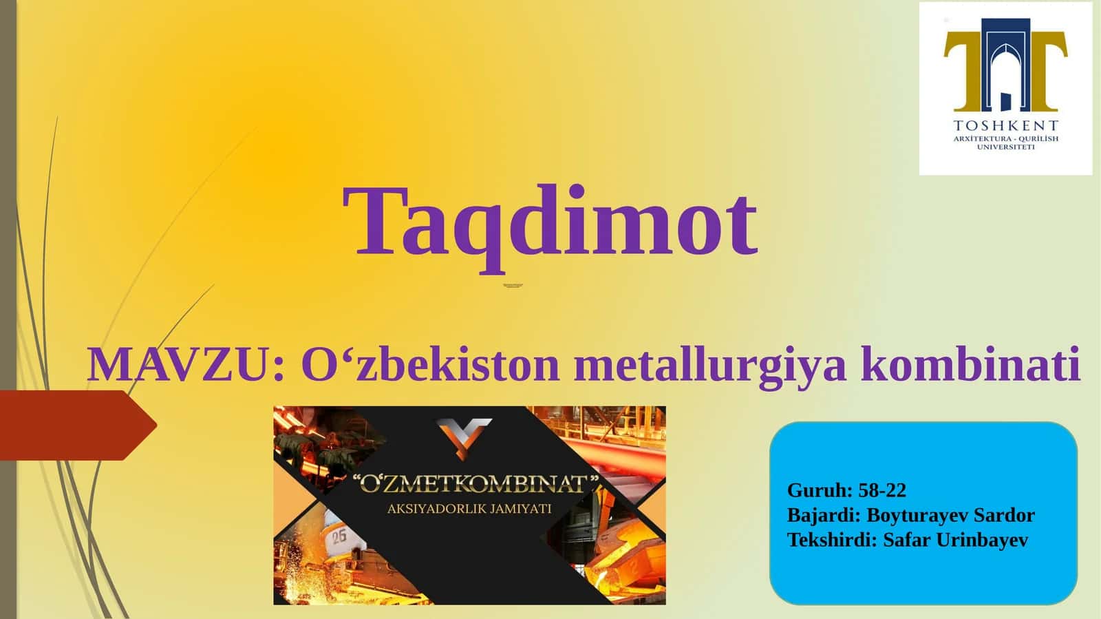 Oʻzbekistonmetallurgiyakombinati 1