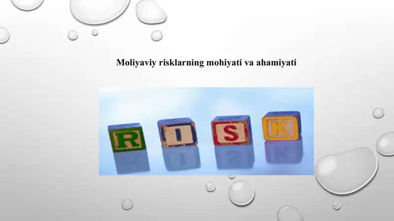 Moliyaviy risklarning mohiyati va ahamiyati 1