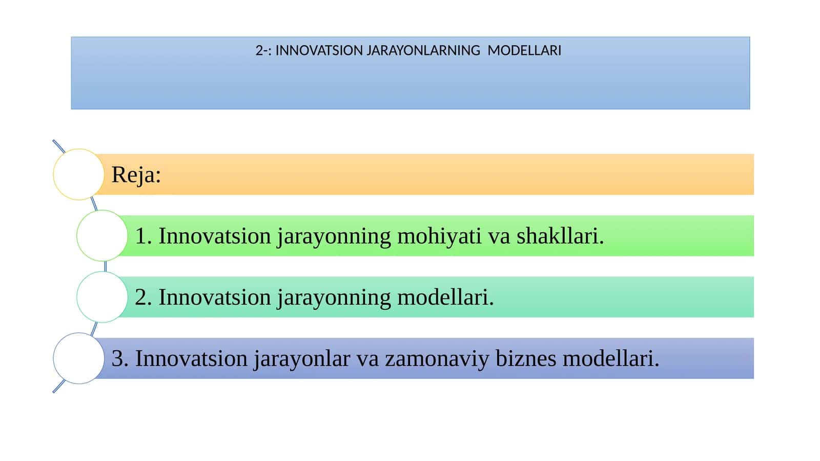 INNOVATSION JARAYONLARNING MODELLARI 1