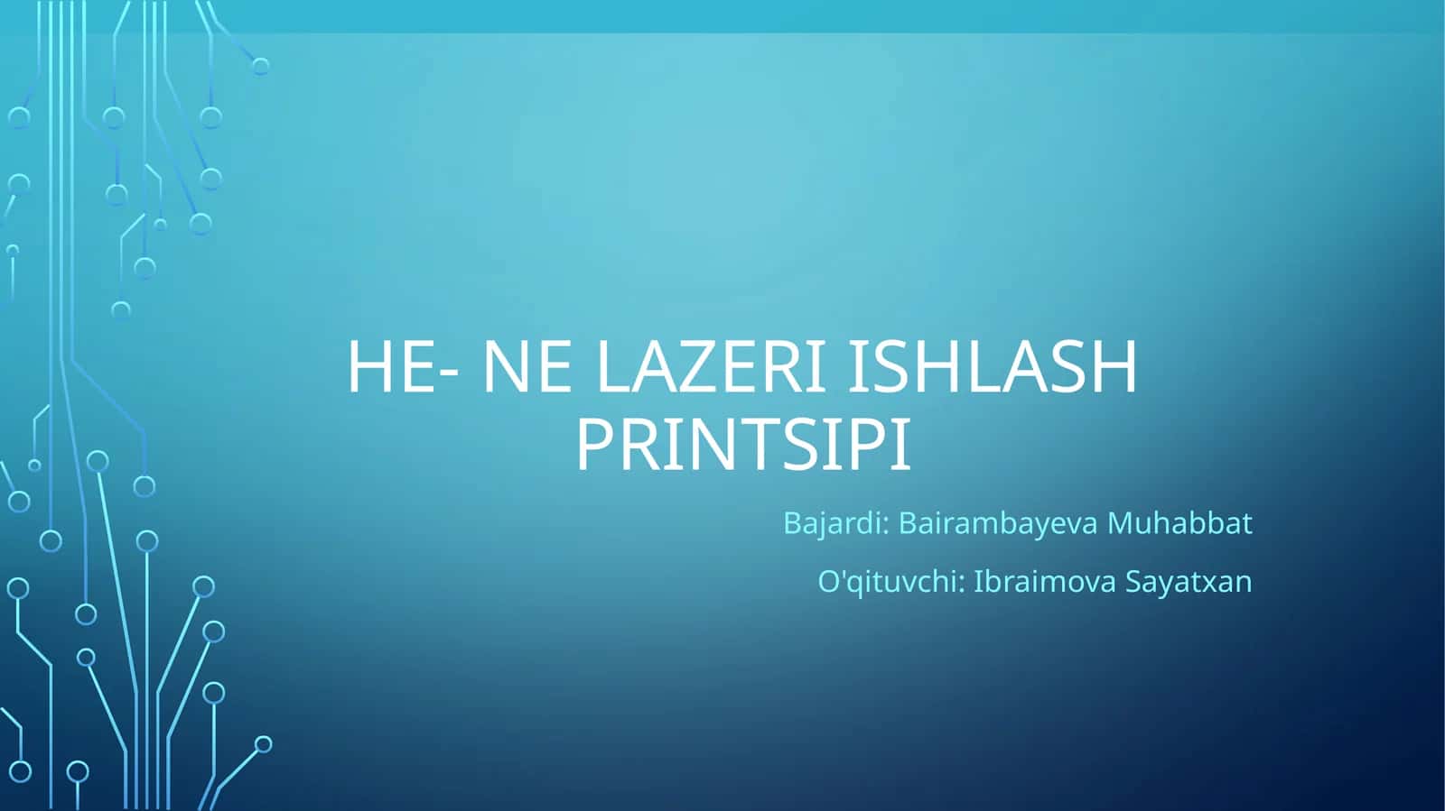 He- Ne lazeri ishlash printsipi 1