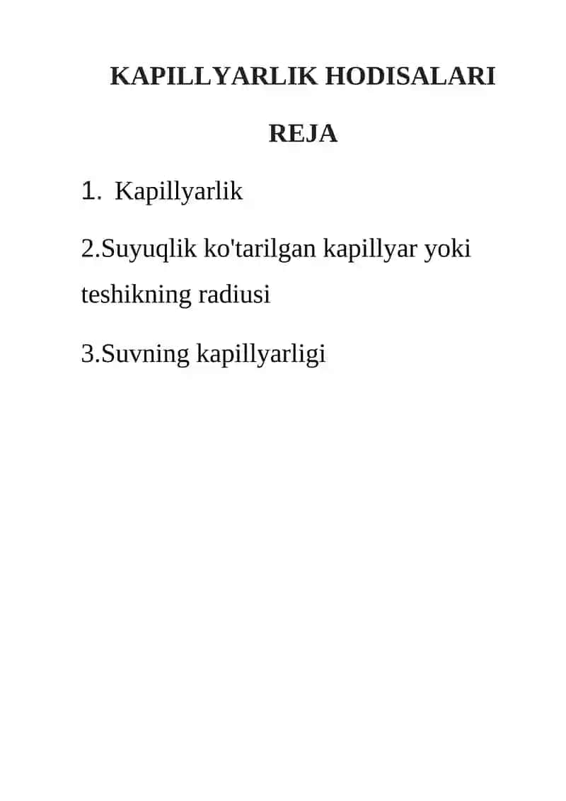 KAPILLYARLIK HODISALARI