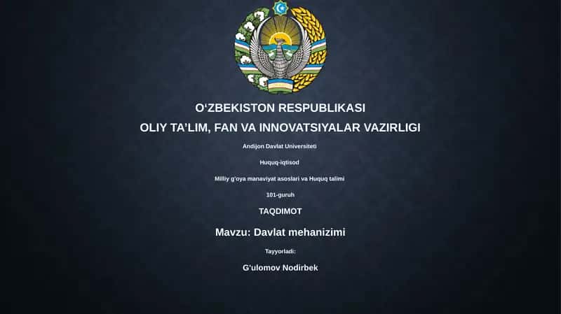 Davlat mehanizimi 1