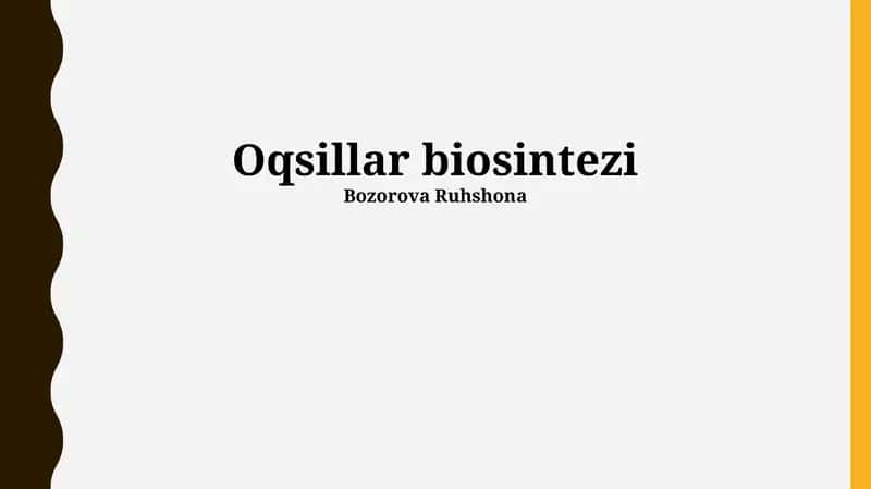 Oqsillar biosintezi 1