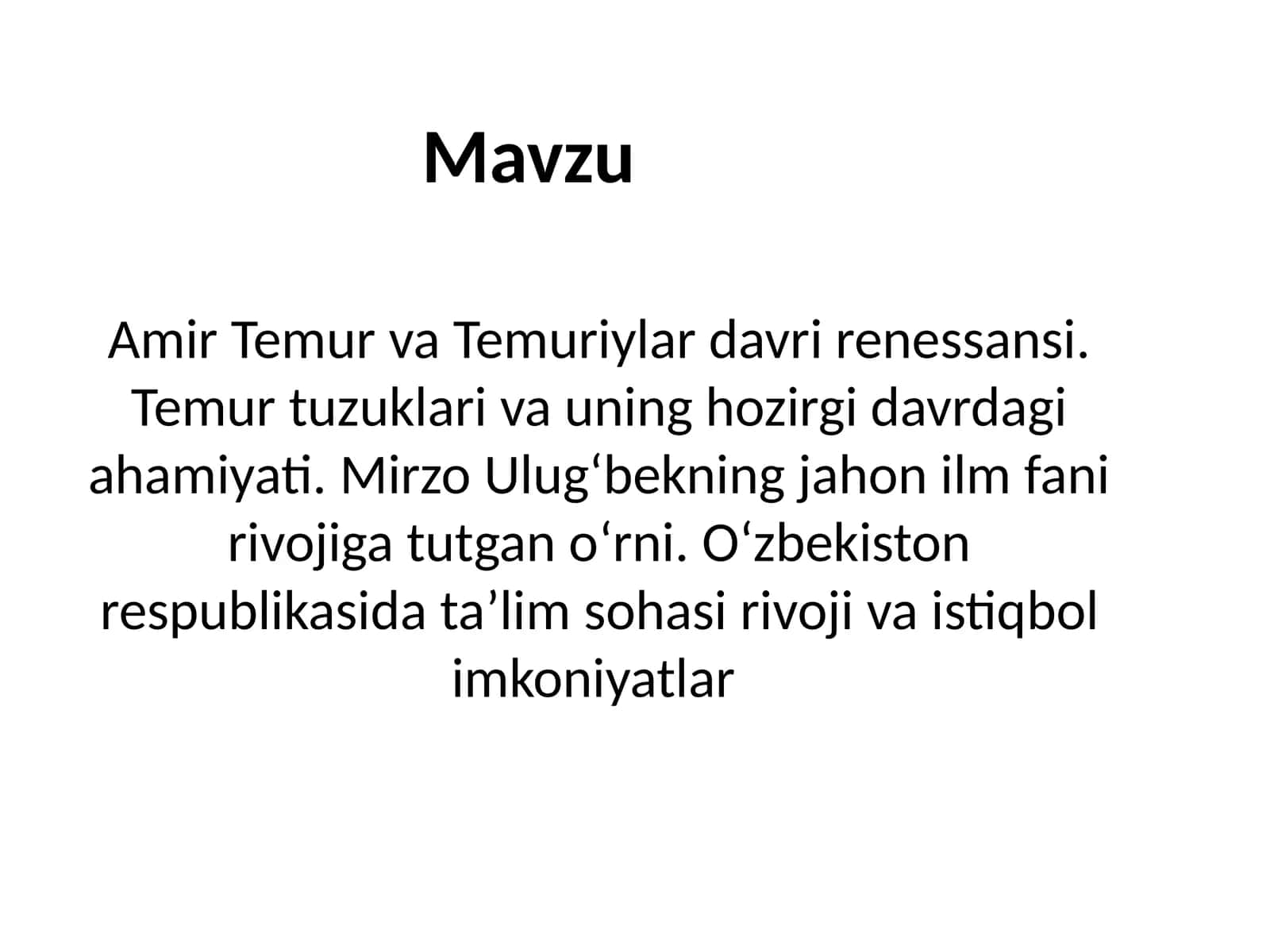 Amir Temur va Temuriylar davri renessansi 1