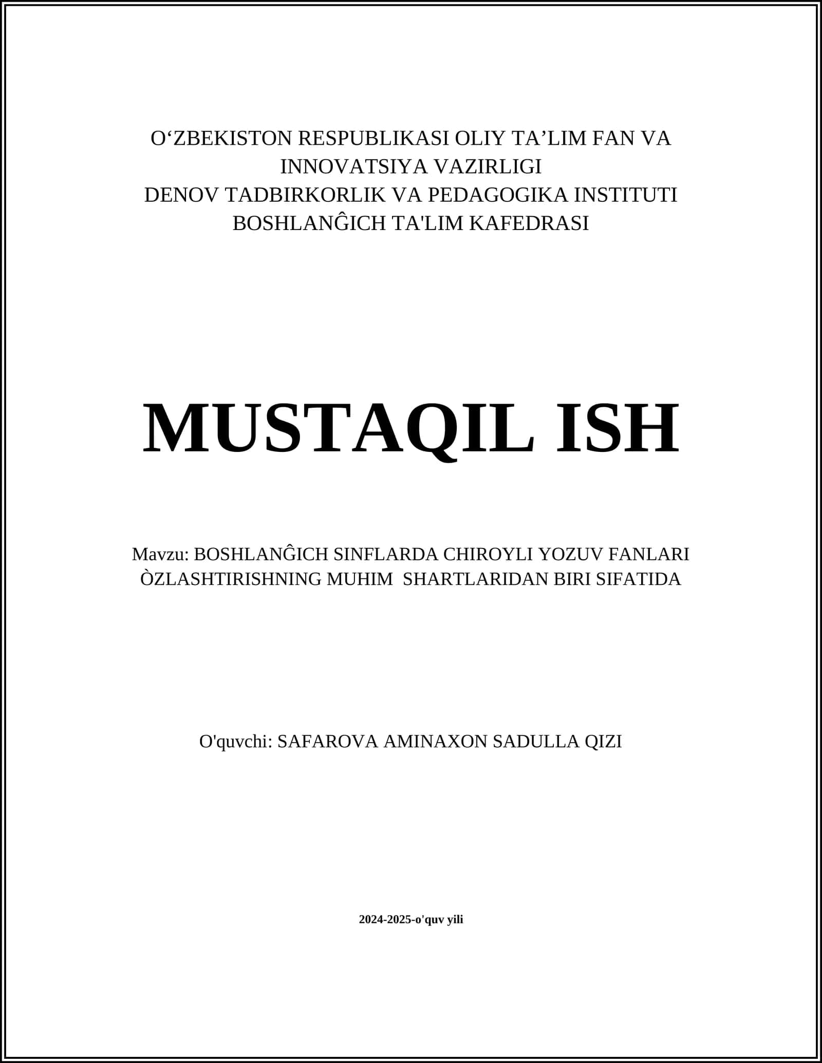 Chiroyli Yozuv Fanlari 1