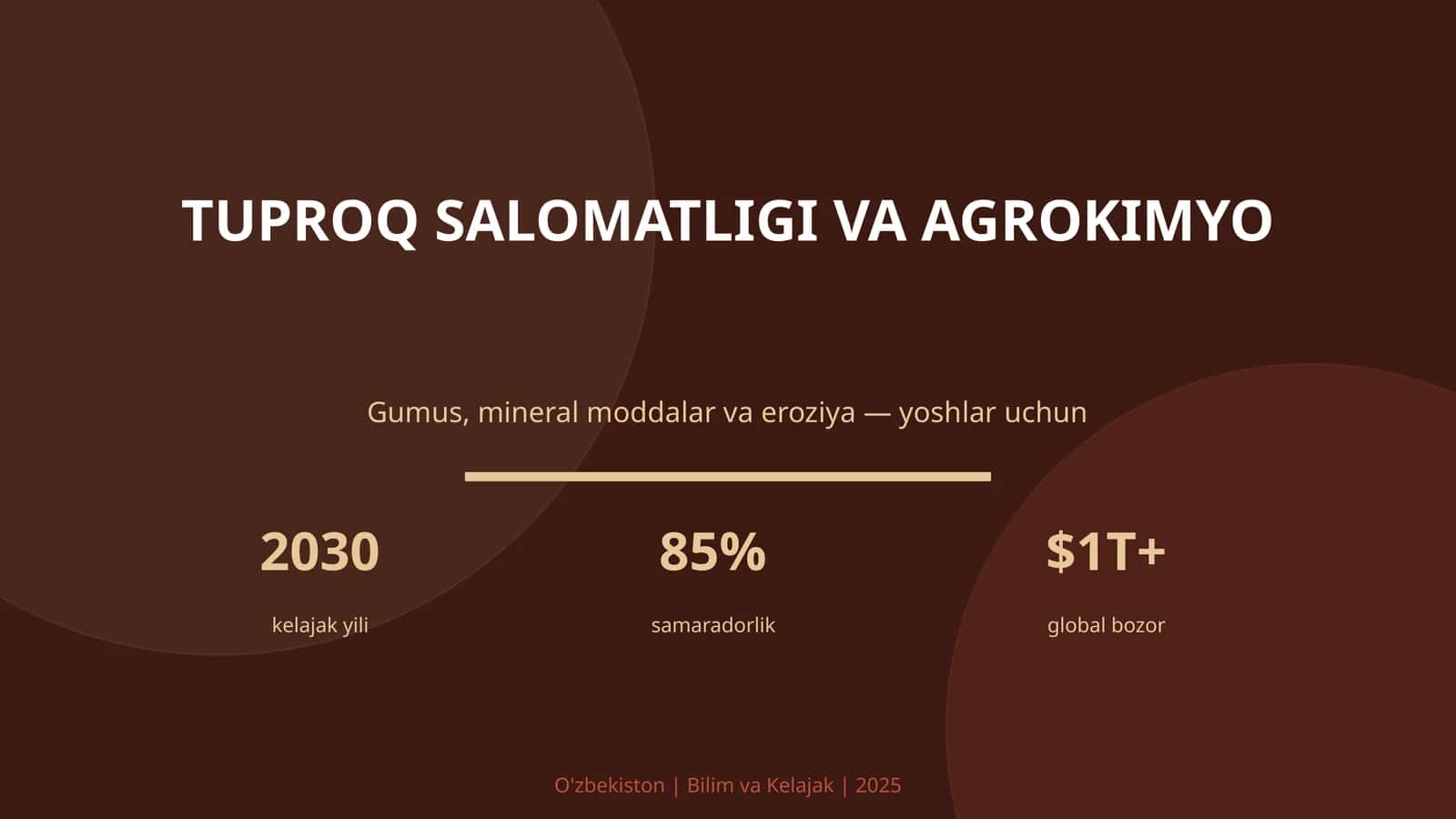 Tuproq salomatligi va agrokimyo 1