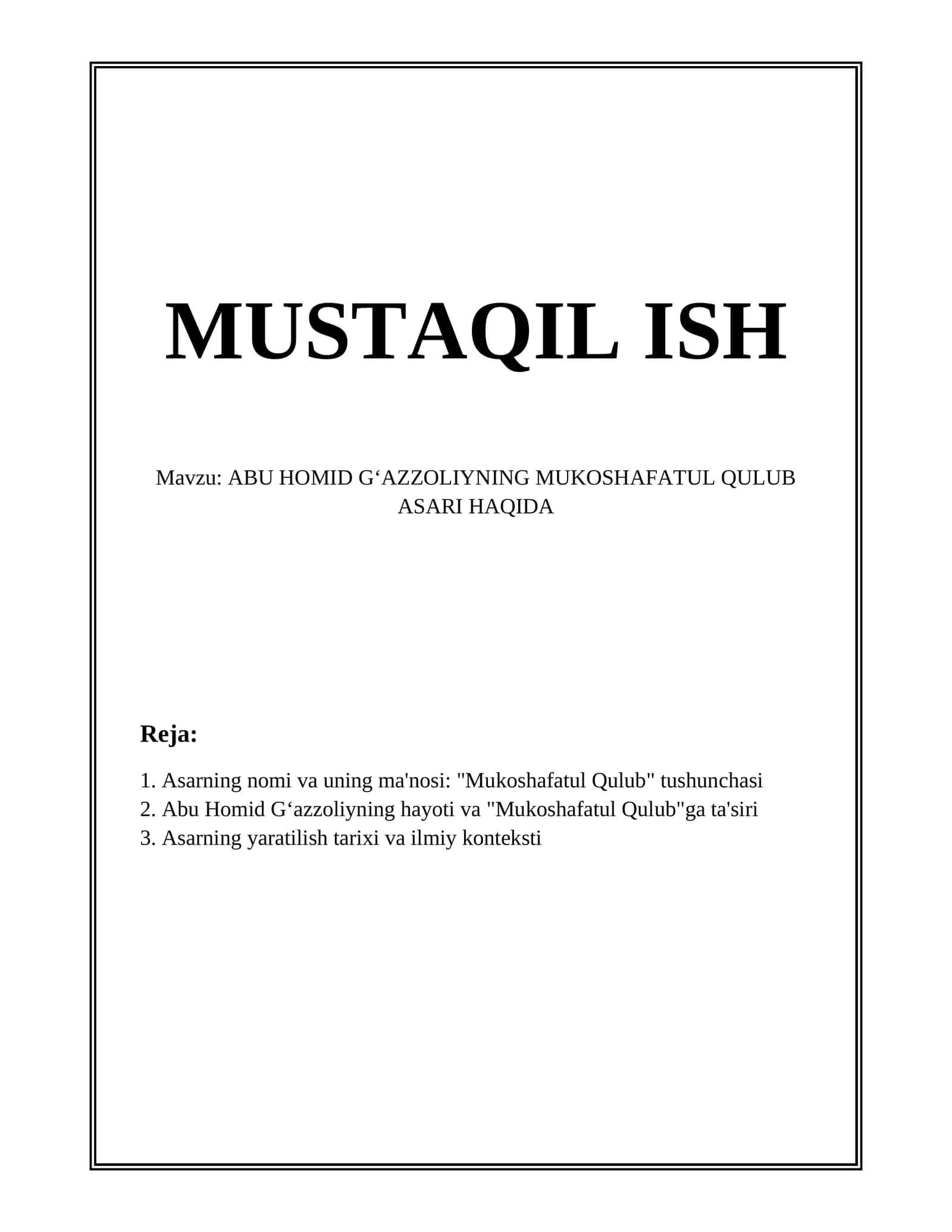 Mukoshafatul Qulub Asari 1