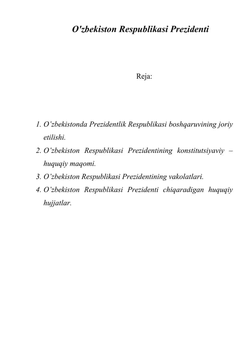 O'zbekiston Respublikasi Prezidenti 1