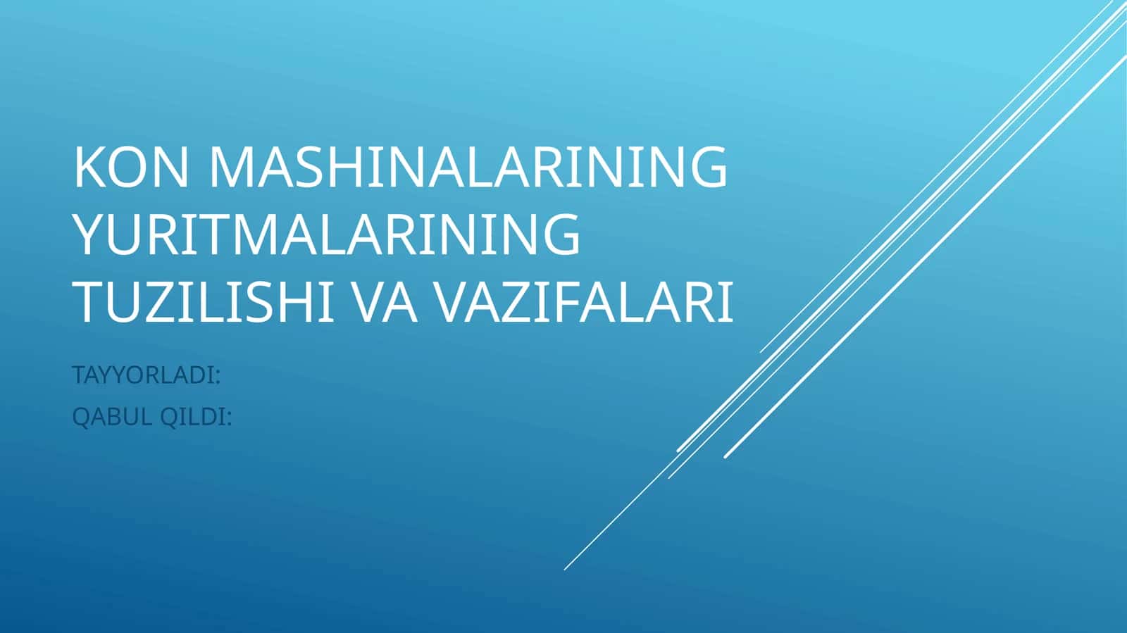 Kon Mashinalarining Yuritmalarining Tuzilishi va Vazifalari 1