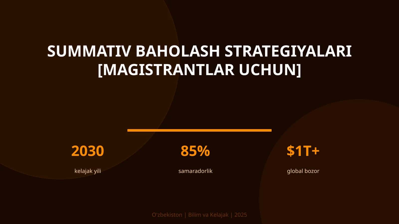 Summativ baholash strategiyalari [magistrantlar uchun] 1