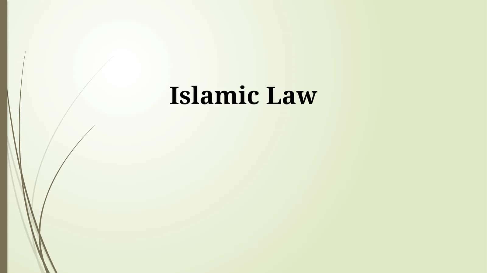 Islamic Law 1