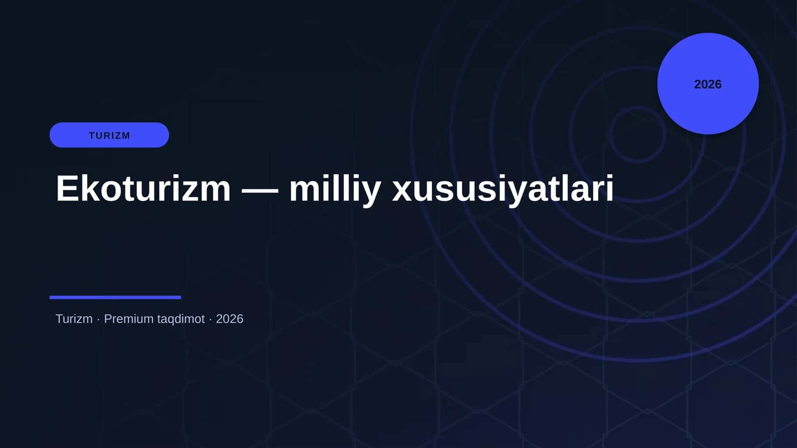 Ekoturizm — milliy xususiyatlari 1